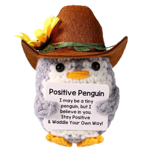 TOYMIS Positiver Pinguin, Sonnenblumen Pinguin Gehäkelter mit Cowboyhut Emotionale Unterstützung Tierhäkeln für Inspirierendes Geschenk Zuhause Büro Dekor Abschlussgeschenk TOYMIS Positiver Pinguin, Sonnenblumen Pinguin Gehäkelter mit Cowboyhut Emotionale Unterstützung Tierhäkeln für Inspirierendes Geschenk Zuhause Büro Dekor Abschlussgeschenk von TOYMIS