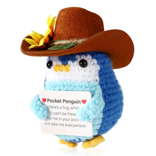 TOYMIS Positiver Pinguin mit Cowboyhut, Handgefertigte Emotionale Plüschpuppe Unterstützung Gestrickte Häkel-Pinguin Dekoration für Schreibtischpartys und Inspirierende Geschenke für Freunde Familie TOYMIS Positiver Pinguin mit Cowboyhut, Handgefertigte Emotionale Plüschpuppe Unterstützung Gestrickte Häkel-Pinguin Dekoration für Schreibtischpartys und Inspirierende Geschenke für Freunde Familie von TOYMIS