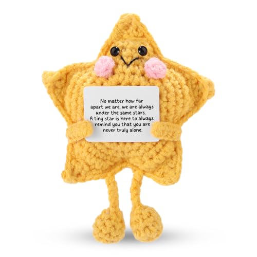 TOYMIS Positiver Stern, Handgemachte Gehäkelte Inspirierende Sternpuppe mit Langen Beinen Lustige Emotionale Strickpuppe Positives Geschenk für Familie Freund Mitarbeiter Kollegen TOYMIS Positiver Stern, Handgemachte Gehäkelte Inspirierende Sternpuppe mit Langen Beinen Lustige Emotionale Strickpuppe Positives Geschenk für Familie Freund Mitarbeiter Kollegen von TOYMIS