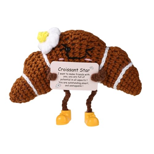 TOYMIS Positives Croissant, Handgemachtes Croissant Gehäkelt mit Inspirierender Karte Süße Weiche Strickpuppe Lustige Ermutigungsgeschenke Positive Unterstützungsgeschenke TOYMIS Positives Croissant, Handgemachtes Croissant Gehäkelt mit Inspirierender Karte Süße Weiche Strickpuppe Lustige Ermutigungsgeschenke Positive Unterstützungsgeschenke von TOYMIS