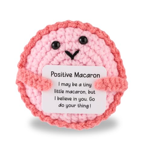 TOYMIS Positives Macaron, Positive Strickpuppe Mini Süßes Rosa Gehäkeltes Macaron Motivierendes Strickspielzeug mit Ermutigungskarte als Geburtstagsgeschenk Partydekoration TOYMIS Positives Macaron, Positive Strickpuppe Mini Süßes Rosa Gehäkeltes Macaron Motivierendes Strickspielzeug mit Ermutigungskarte als Geburtstagsgeschenk Partydekoration von TOYMIS