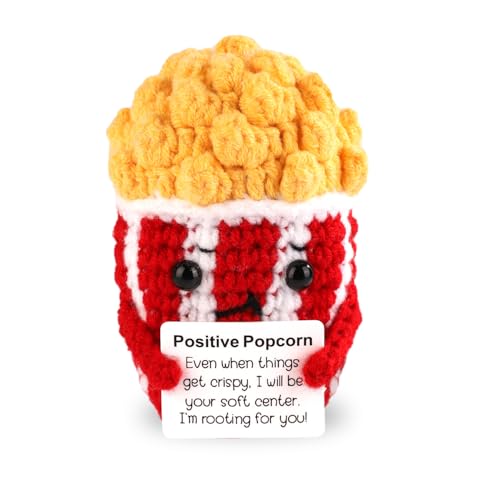 TOYMIS Positives Popcorn, Gehäkeltes Popcorn Essen Häkeln Positive Gestrickte Mini-Puppe Emotionale Unterstützung Häkeln Positive Kartoffel Häkeln für Partydekoration Inspirierendes Geschenk von TOYMIS