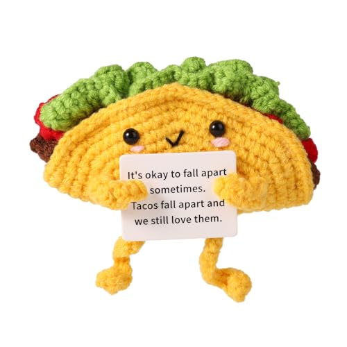 TOYMIS Taco zur Positiven Unterstützung, Gehäkelter Taco Positiver Taco Häkeln Puppen Geschenk zum Motivieren Positive Gestrickte Mini-Puppe als Aufmunterungsgeschenk Partydekoration von TOYMIS