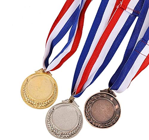 TOYMYTOY Medaillen Gewinner Award Medaillen mit Halsband Gold Silber Bronze für Kinder Wettbewerb Fußball Party Favor 5,1cm 3 Stück von TOYMYTOY