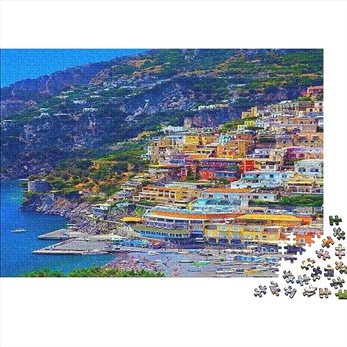 Seafront Puzzles Erwachsene Jugendliche Schwierigkeit Kleinstädte Puzzles Spiel Holzpuzzle Bildung Spielzeug Spiel Familie Dekoration Klassische Puzzle 1000pcs (75x50cm) von TOYOCC