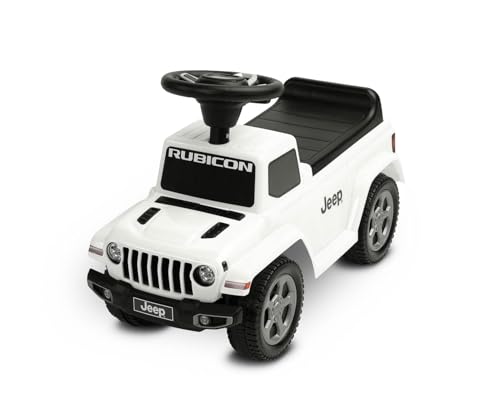 TOYZ Jeep Rubicon - Off-Road Buggy mit Jeep-Lizenz - Interaktives Lenkrad - Realistische Geräusche - Für Kinder von 12-36 Monaten - 61x28x42 cm - Weiß von TOYZ by CARETERO