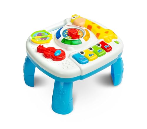 TOYZ - Spieltisch Baby ab 18 Monaten - Musik Spieltisch - mit Licht, Musik, Spiegel - mit abnehmbarem Spielbrett - Tragbarer Reise- und Spieltisch - Baby Spielzeug, Geschenk Junge oder Mädchen von TOYZ by CARETERO