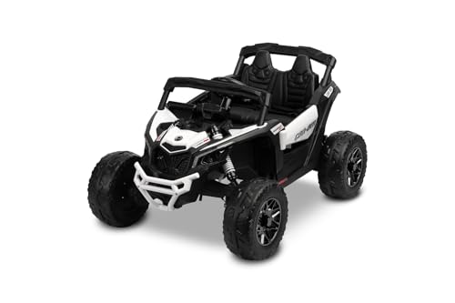 TOYZ by CARETERO Maverick Elektrisches ATV - Buggy Ride-On - 4x4 Antrieb mit 800W - Eva Schaumstoffreifen, Federung, LED Lichter, Fernbedienung - Bluetooth, FM Radio & USB - Alter 3-8 - Weiß von TOYZ by CARETERO