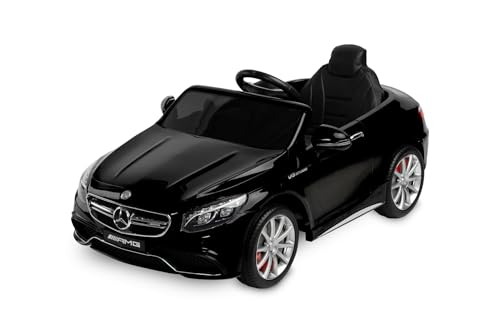 TOYZ by CARETERO - Mercedes-Benz S63 AMG Kinder Elektroauto - Lizenziertes Design mit Fernbedienung - 12V Batterie, Eva Räder, LED Lichter - Schwarz von TOYZ by CARETERO