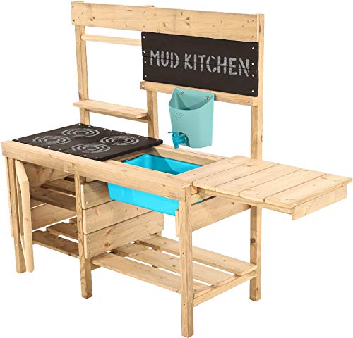 TP 398 Wooden Mud Kitchen Muddy Madness Schlammküche aus Holz, holzfarben, 43x96x108(h) von TP