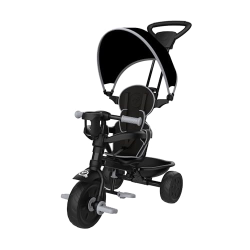 TP Toys 4 in 1+ Deluxe Trike, Grey Storm, Adjustable and Evolving Ride for Ages 10-36 Months, Parental Control, Safety Features, UV Sun Canopy, Padded Seat, 50kg Max Weight von TP Toys