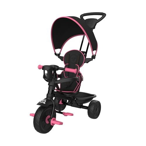 TP Toys 4 in 1+ Deluxe Trike, Pink Dusk, Adjustable and Evolving Ride for Ages 10-36 Months, Parental Control, Safety Features, UV Sun Canopy, Padded Seat, 50kg Max Weight von TP Toys