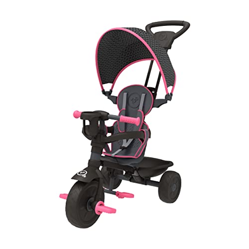 TP Toys 762 4 in 1 Deluxe Dreirad | 10 Monate bis 3 Jahre + | Rosa | Inklusive Gurt, Verstellbarer Sitz & Sonnendach von TP Toys