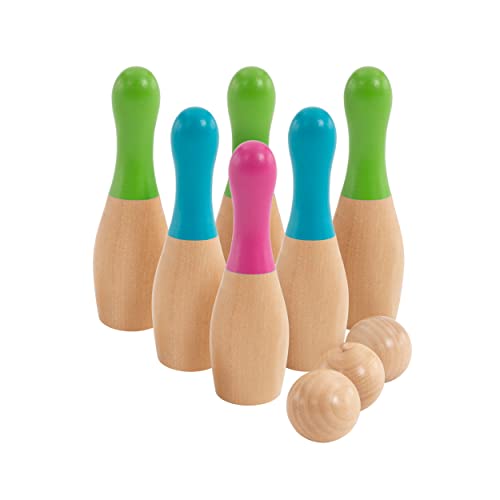 TP Toys TP022 Garden Skittles TP Kegel-Set Holzkugel, FSC-zertifiziertes Holz, für 2+ Spieler, grün, Large von TP Toys