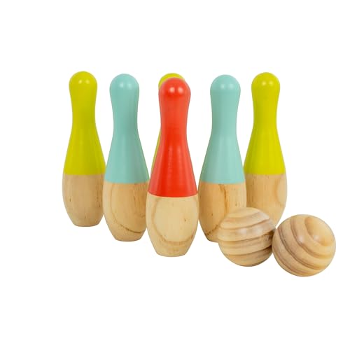 TP Toys Wooden Outdoor Skittles FSC Outdoor Garden Game for Kids Ages 3+ Fun 2+ Player Classic Lawn Skittles Game for Indoor or Outdoor Play von TP Toys