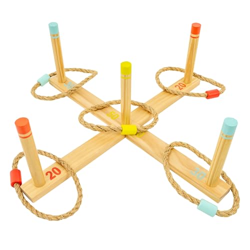 TP Toys Wooden Ring Toss Game FSC Outdoor Fairground Game for Kids Ages 3+ Fun 2-4+ Player Classic Ring Toss Game for Indoor or Outdoor Play von TP Toys