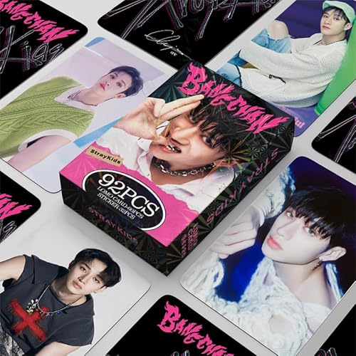 TPNI 92 Stück Stray Kids Lomo Karten 6 x 9 cm, SKZ Fotokarte Kpop Box Cards Pack Geschenk für Fans (Bang Chan – Wolf Chan) von TPNI