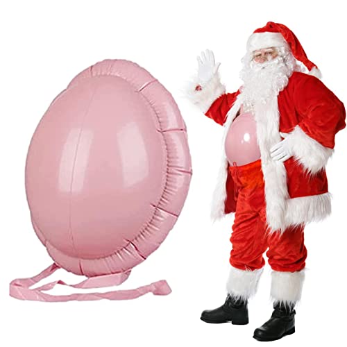 Aufblasbarer Bauch Weihnachtsmann, 14.1X9.8 Zoll Schwangerschaftsbauch Mit EinemBefestigungs Band, Aufblasbarer Schwangerer Bauch Für Kostüm Halloween Karneval Weihnachten Cosplay Pa-RTY von TQEBWUS