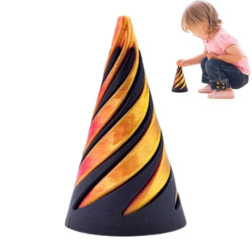 Impossible Pyramid Passthrough Sculpture, 3D Rotating Sp-iral Cone Fingertip Printed Toys, 3D Mi-NI Pyramid Shuttle Statue Model, Sp-iral Cone Fidget Toy, Combination Rotating Pyramid(3,8x3,8x6,4 cm) von TQEBWUS