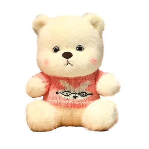 TQEBWUS Bär gefülltes Plüschtier,Bär Stofftierpuppe | Süßes Bär Stofftier | Sofa-Ornament, Sammelspielzeug, 23 cm, weiche Plüschtiere mit Strickpullover für und Mädchen von TQEBWUS