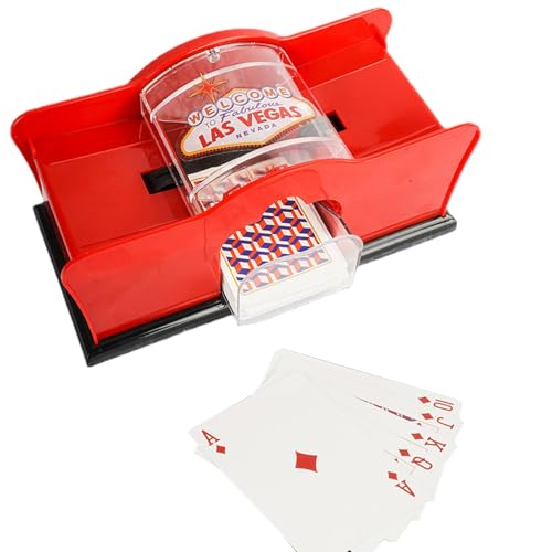 TQEBWUS Card Shuffler Manual 1-2 Decks Card Shuffling Machine Manual Mixing Machine Cards, 23x11x11cm ABS Manual Shuffler Card Shuffler with, Kartenmischer Card Mixing Device for Poker von TQEBWUS