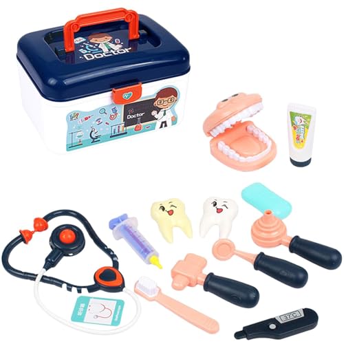 TQEBWUS Doctor Propet Kit, Zahnarztspielset | Lustiger pädagogischer Zahnarztprotokollset | Niedliche Cosplay -Requisiten, Cartoon -Kinderspielzeug für Klassenzimmer, Urlaub, Kindergarten von TQEBWUS