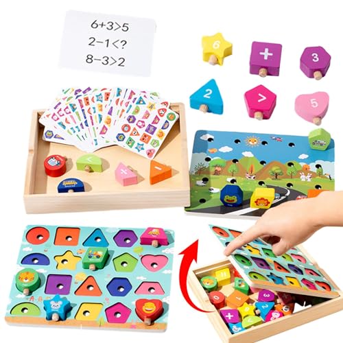 TQEBWUS Farb- und Formsortierung, Formsortierbox | Lernpuzzlespiel - Passendes Boxspiel, frühes Lernspielzeug aus Holz für Kinder ab 3 Jahren von TQEBWUS