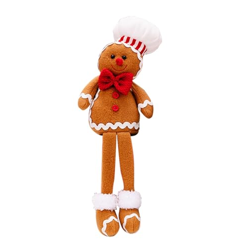 TQEBWUS Gefüllte Lebkuchenpuppen,Stofflebkuchenpuppen,Kekspuppenkissen | Lebkuchenmann Weihnachtskissen Spielzeug Kekspuppe Lebkuchen Gingy Stofffiguren Spielzeug für Kindergeburtstag von TQEBWUS