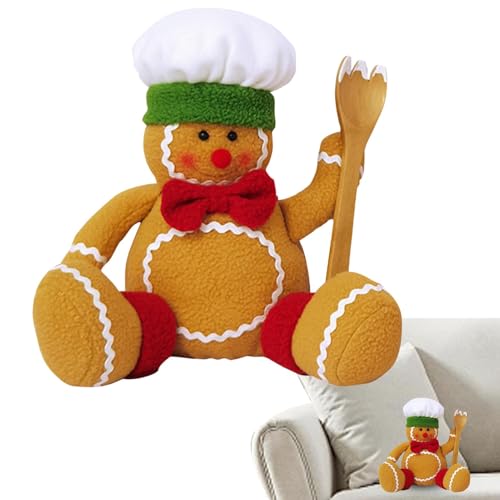 TQEBWUS Gefülltes Lebkuchenmädchen und -Junge, Lebkuchenplüsch,Süße Weihnachtsplätzchen-Plüschpuppe | Lebkuchen-Weihnachtsdekoration, weiche Tür, Fenster, Tisch, Baum, Urlaub, Weihnachtszeit, von TQEBWUS