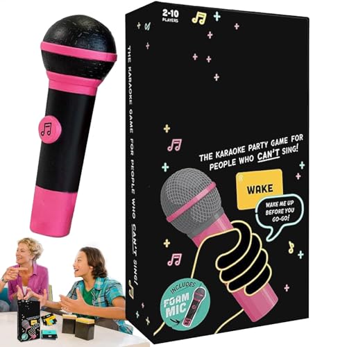 TQEBWUS Grab-The-Mic-Spiel, Spannendes Grab-The-Mic-Partyspiel, Brettspiel Für 2–10 Spieler Schlechte Sänger,Grab-The-Mike-Game-Gesangsspiel Mit 250 Songtextkarten Für Einen Lustigen Und Witzige von TQEBWUS