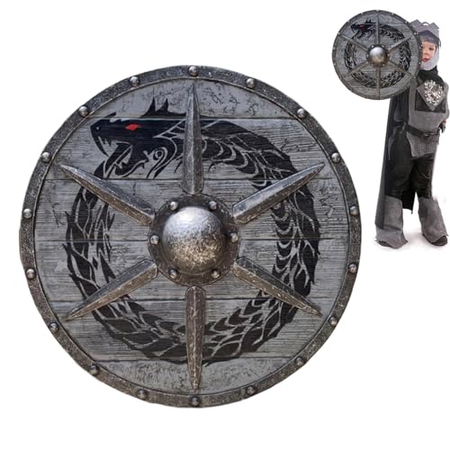 TQEBWUS Mittelalter Schild | Schild Spielzeug für Cosplay - Mittelalter Eivor Valhalla Shied Toy Authentic BattleWorn Shield Cosplay Deko Schild von TQEBWUS