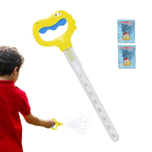 TQEBWUS Smile Face Bubble Rod Toys,Dinosaurier Smiling Bubble Wand | Großer Seifenblasenstab mit Dinosaurier-Motiv,Smile Face Bubbles Maker Zauberstäbe Gartenspielzeug für Gartenspaß im Freien von TQEBWUS