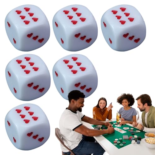 TQEBWUS Spielwürfel - Acryl-Spielwürfel Mit Herzförmigen Punkten - 6 Stück Abgerundete Ecken Für Reise Unterricht Aktivitäten Urlaub Events Abend TQEBWUS Spielwürfel - Acryl-Spielwürfel Mit Herzförmigen Punkten - 6 Stück Abgerundete Ecken Für Reise Unterricht Aktivitäten Urlaub Events Abend von TQEBWUS