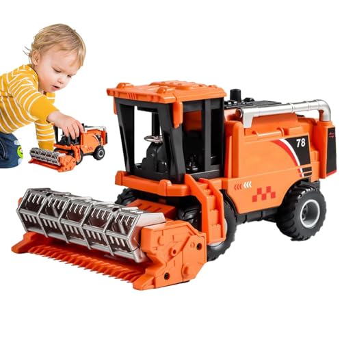 TQEBWUS Technisches LKW-Spielzeug, Push-and-Go-Fahrzeuge | Kleine Baufahrzeuge,Autospielzeug, Kinderspielwagen, Simulations-Harvester-Modellspielzeug, reibungsbetrieben für von TQEBWUS