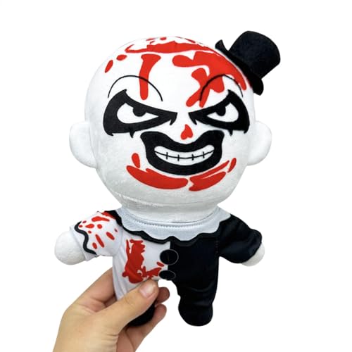 TQEBWUS Terrifier-Stofftier, 18x25 cm Anime-Figurenpuppe, Art The Clown-Kissen, Horrorfilm-Actionfigur-Plüschtier Für Fans, Terrifier Plüschpuppe, Terrifier Stofftier, Horrorfigur Plüschtier von TQEBWUS