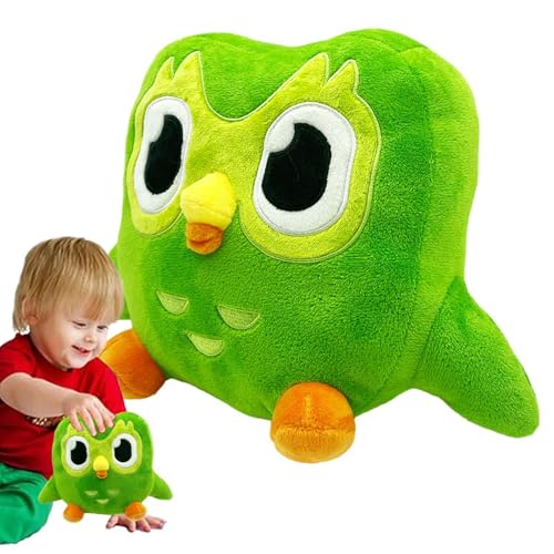 TQEBWUS Weiches Stofftier Eule Kissen, Grüne Eule Plüschtier, 7.87zoll D-uolingo Eule Plüschtier Puppe, Weiche Eule Throw Pillow, Grüne Eule Plüsch Puppen, Grüne Eule Stofftier Spielzeug von TQEBWUS