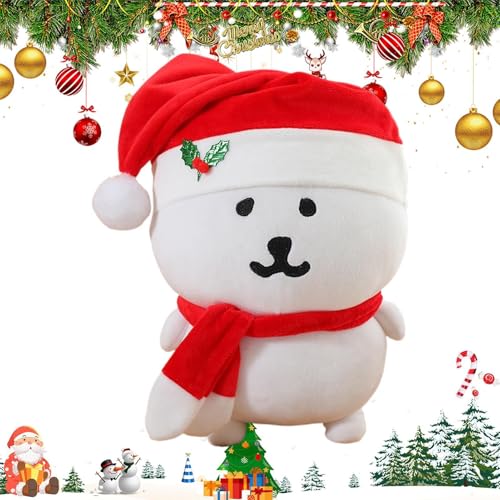 TQEBWUS Weihnachtsbärenpuppe, Bärenschmuck für Weihnachten | Süße weiße Bären-Kuscheltier-Weihnachtspuppen - Hübscher Dekokissen-Sammel-Weihnachtsschmuck für Weihnachten von TQEBWUS