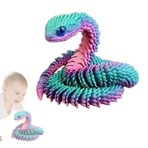 TQEBWUS -gedrucktes Schlangenspielzeug - 30 cm Realistische -gedruckte Schlangenform - Schlange Haustier Bewegliches Gelenk, Fidget-Spielzeug, Simulation Dragon Toys Flexible Bewegung Der Gelenke von TQEBWUS