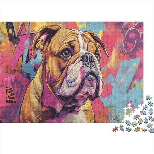 BULLHund Puzzleteile 1000-Stücke Spiele Für Erwachsene Haustier Hund Das Unmögliche Puzzle Und Kinder Ab 14 Jahren Geschicklichkeitsspiel Geschenk 1000pcs (75x50cm) von TQMDEHVUP