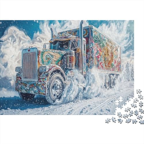 Big Truck Puzzleteile 1000-Stücke Challenge Spielzeug Schneefeld Das Unmögliche Puzzle Und Kinder Ab 14 Jahren Puzzle Für Erwachsene Geschenk 1000pcs (75x50cm) von TQMDEHVUP