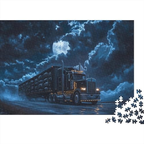 Big Truck Puzzleteile 1000-Stücke Spiele Für Erwachsene Autobahn Nacht Für Puzzles Geeignet Für Die Ganze Familie Puzzle Für Erwachsene Geschenk 1000pcs (75x50cm) von TQMDEHVUP