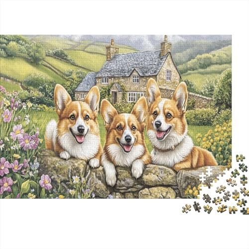 Corgi Puzzleteile 1000-Stücke Spiele Für Erwachsene Grasland Haus Für Puzzles Geeignet Für Die Ganze Familie Geschicklichkeitsspiel Geschenk 1000pcs (75x50cm) von TQMDEHVUP