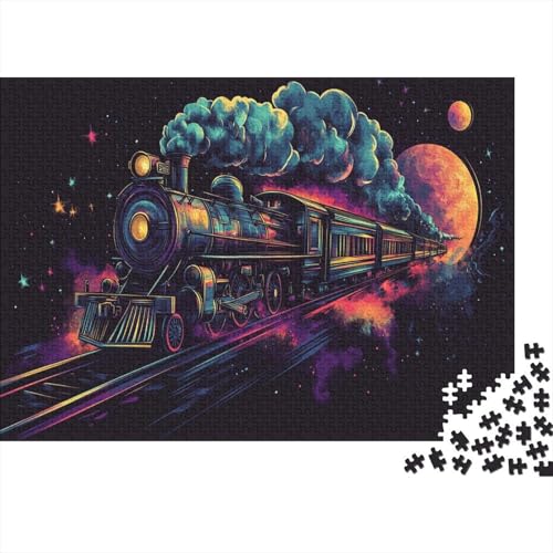 Dampfzug Puzzleteile 1000-Stücke Challenge Spielzeug Mond Für Puzzles Und Kinder Ab 14 Jahren Geschicklichkeitsspiel Geschenk 1000pcs (75x50cm) von TQMDEHVUP