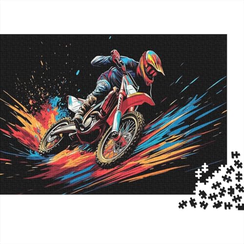 Dirt Bike Puzzleteile 1000-Stücke Bildungsspiele Rennwagen Für Puzzles Und Kinder Ab 14 Jahren Geschicklichkeitsspiel Geschenk 1000pcs (75x50cm) von TQMDEHVUP