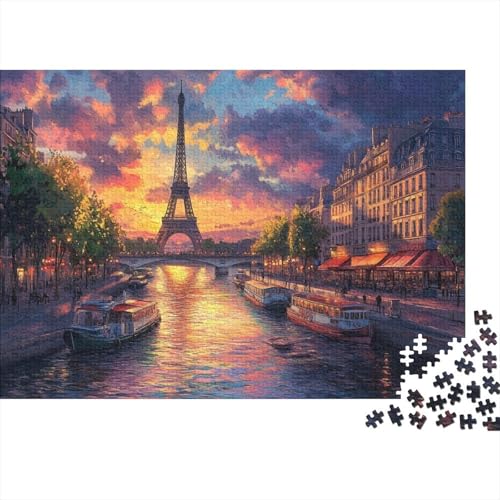 Eiffelturm Puzzleteile 1000-Stücke Challenge Spielzeug Stadtkanal Das Unmögliche Puzzle Geeignet Für Die Ganze Familie Geschicklichkeitsspiel Geschenk 1000pcs (75x50cm) von TQMDEHVUP