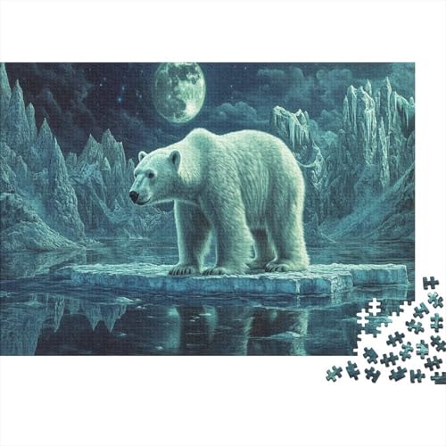 Eisbär Puzzleteile 1000-Stücke Challenge Spielzeug Sternenhimmelgletscher Für Puzzles Geeignet Für Die Ganze Familie Puzzle Für Erwachsene WohndekoRatteion 1000pcs (75x50cm) von TQMDEHVUP