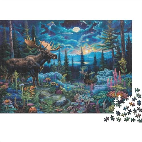 Elch Puzzle 1000 Teile Puzzle Für Erwachsene Und Kinder Ab 14 Jahren Puzzel 1000pcs (75x50cm) von TQMDEHVUP