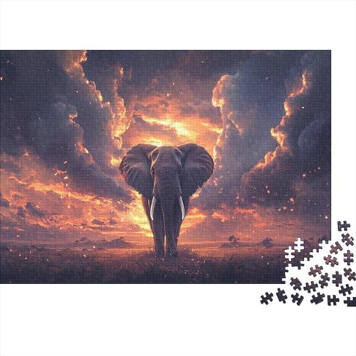 Elefant Puzzleteile 1000-Stücke Bildungsspiele Erde und Himmel Für Puzzles Geeignet Für Die Ganze Familie Geschicklichkeitsspiel WohndekoRatteion 1000pcs (75x50cm) von TQMDEHVUP