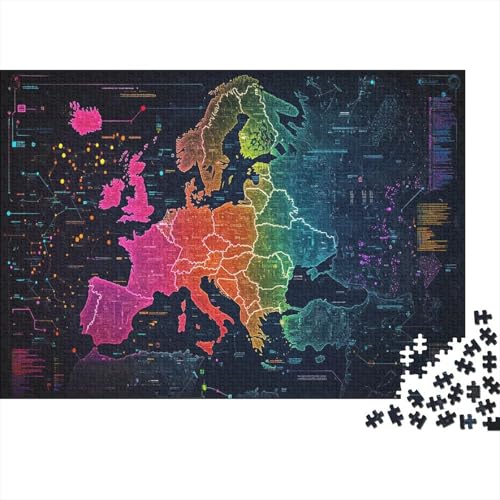 Europäische KKunste Puzzleteile 1000-Stücke Challenge Spielzeug Elektron Für Puzzles Geeignet Für Die Ganze Familie Puzzle Für Erwachsene WohndekoRatteion 1000pcs (75x50cm) von TQMDEHVUP