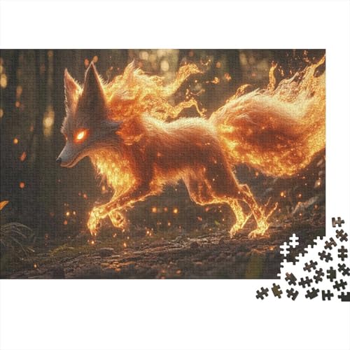 Fuchs Puzzleteile 1000-Stücke Challenge Spielzeug Wald Fire Fuchs Für Puzzles Und Kinder Ab 14 Jahren Puzzle Für Erwachsene WohndekoRatteion 1000pcs (75x50cm) von TQMDEHVUP